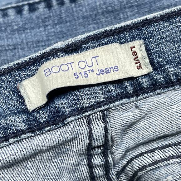 Levis 515 Bootcut Jeans Women Size 4 Blue Mid Rise Denim Cotton Blend Casual - Picture 3 of 5